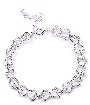 LIKYGKK The Vampire Diaries Klaus - Caroline · Forbes Diamant-Armband Kristallarmband Brautschmuck funkelnde Schleife, Edelstahl