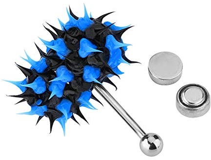 PAER Vibrierender Zungenring, Piercing-Schmuck, Zungenring aus Edelstahl, Bauchnabelringe, Silikon Zunge Nippel Ring Piercing Körperschmuck, Vibrierender Zungen-/Bauchnabelring für Frauen und(#10)