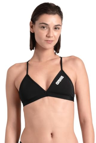 ARENA Performance Team Solid Top Bikini da Donna Sportivo per Piscina, Costume da Bagno ad Asciugatura Rapida, Tessuto Maxfit Eco Resistente al Cloro, Protezione UV, Tessuto Frontale Foderato