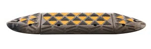 Bordsteinrampe Rampe Komplettrampe 120 cm Breit und 10 cm hoch Vollgummi Auffahrhilfe mit Reflektoren