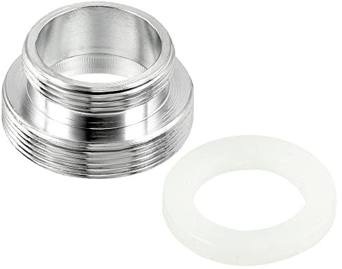 PATIKIL M28*1.0 Mâle à M22*1.0 Mâle Filetage Robinet Adaptateur, Chromé Aérateur Connecteur Raccord pour Jardin Tuyau Eau Filtre Tube, Argent