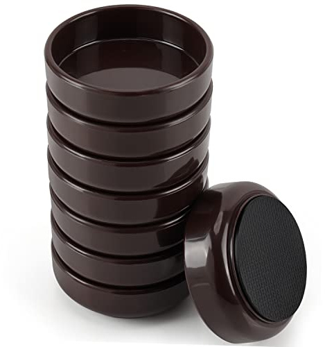 Belle Vous 8 Pack of Silicone Base Furniture Castor Cups - 60mm Non-Slip/Anti-Sliding Floor Protectors - Wooden Floor Grip Cups for Chair/Sofa Legs or Bed Wheel Stoppers - Prevents Scratches/Rolling