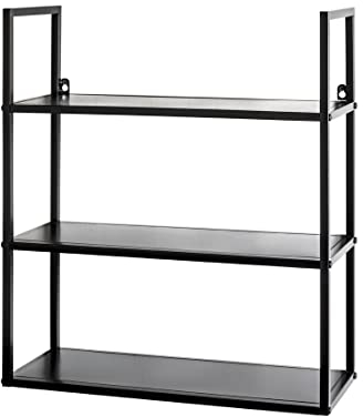 HAKU Möbel Wandregal schwarz, Metall - Maße: B 50 cm x H 58 cm x T 20 cm, Style: Modern