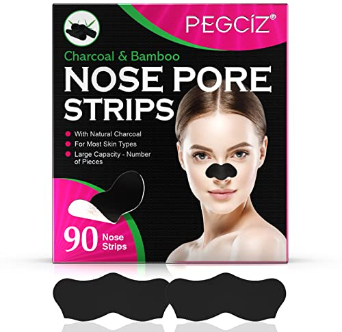Nose Strips, 90 Pcs Nose Blackhead Remover Strips, Pore Strips für Blackheads, Blackhead Removal Deep Cleansing Nose Pore Strips für Frauen