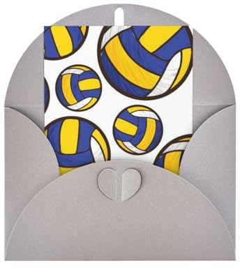 Blaue Volleyball-Druck-Grußkarten Farbige Leere Geburtstagskarten Mit Umschlägen Dankeskarten Weihnachtskarten Für Alle Anlässe