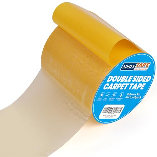 ADHES Teppichklebebänder Doppelseitiges Klebeband für Teppich Carpet Klebeband,100mm x 9.4m,Braun