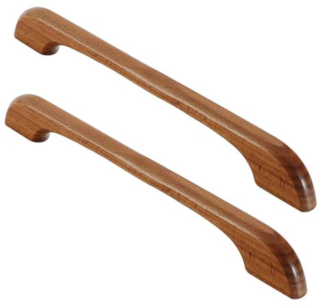 AGINOS Küchegriffe Holz Schrankgriffe Buche Türgriffe Möbelgriffe Schubladegriffe Massivem Holzgriffe, für Küche Schlafzimmer Badezimmer (Hole distance 128mm)