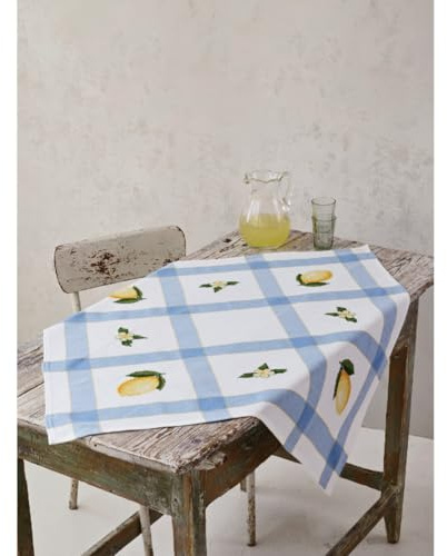 Permin Tischdecke Kreuzstich Stickpackung Zitrone und Blumen Zählmuster
