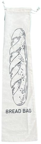 vsilay Praktische Leinen-Brotbeutel mit Kordelzug, nachhaltige und atmungsaktive Verpackung, perfekt für Brot, Obst und Snacks, stilvolles Leinenaccessoire, Cotton 15x66cm