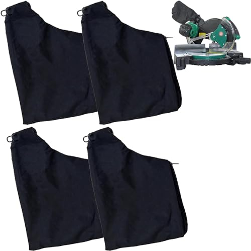 Jaczora 4 PACK Black Dust Collection Bag for Miter Saw 255 Model, Adjustable Stand Dust Collector Bags with Zipper and Wired for Tank Belt Sander, Edge Planer, Diagonal Saw Saw Miter Saw Accessories