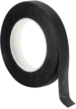 PATIKIL 30 Yardas de Cintas Florales Cinta de Papel Crepé Negra 27 Metros | Impermeable, para Envolver Tallos de Flores