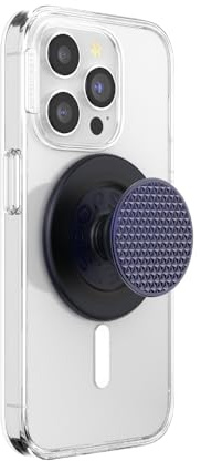 PopSockets Phone Grip for MagSafe, Magnetic Holder, Phone Stand, Navy Blue - Alum Triangle Knurled French Navy