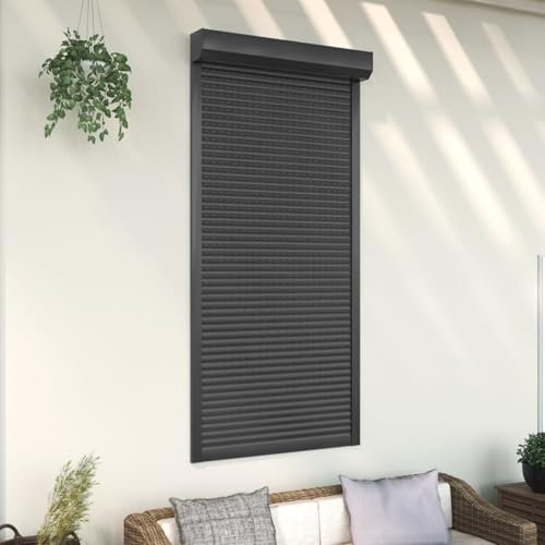 ShGaxin Rollladen Aluminium, Aussenrolladen, Schrank Rollo, Außenrollo, Sonnenschutzrollo Außen, 100 x 210 cm Anthrazit