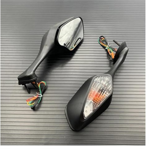 FACSER Seite Rückspiegel Für CBR1000RR 2008-2016 Motorrad Rückspiegel Klapp Motorrad Zubehör Blinker Seite Spiegel Lenkerendenspiegel Motorrad(Clear Lens)