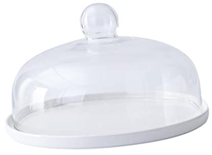 OKUMEYR Cake Serving Tray Glass Cover Pastry Display Cake Plate Lid Dessert Plate for Display