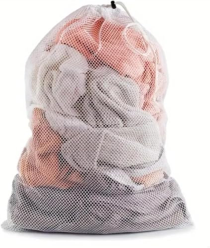 1 Pcs Big Mesh Laundry Bag, Extra Large Mesh Laundry Bag, Durable Laundry Net Washing Bag with Drawstring for Washing Machine, Travel, Delicates, Bra, Toy Storage (79x 68cm)