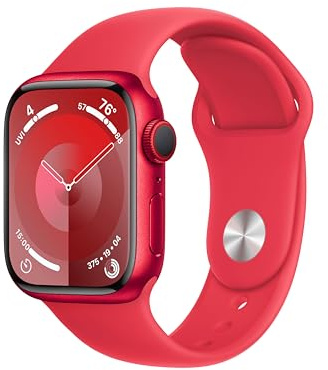 Apple Watch Series 9 (41mm GPS + Cellular) avec boîtier Aluminium et Bracelet Sport (Product) Red (S/M) (Reconditionné)