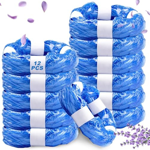 Dazhtu 12 Pack Nappy Bin Refills, 4.5mNappy Bags Plastic Diaper Pail Refill Bags Set With fragrance, Compatible with Angelcare and Spross Diaper,Genie,Twist & Click and all others, blue