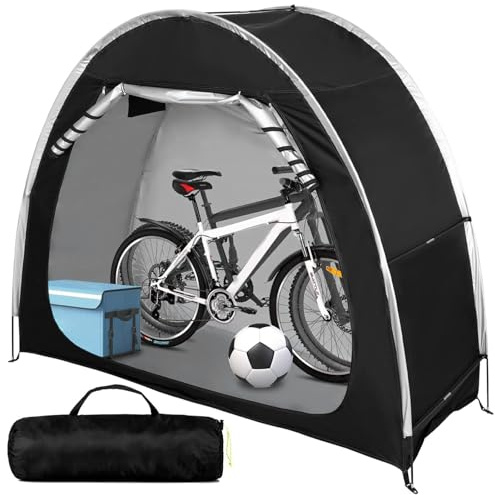 Fahrradzelt für 2 Fahrräder, Fahrradgarage, Outdoor-Fahrradabdeckung, wasserdichte Fahrradaufbewahrung, Camping, Gartenzelt 200 x 80 x 165 cm (Schwarz)