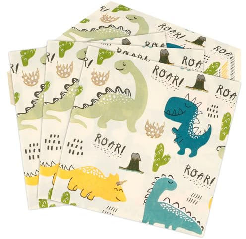 40 Stück Dino Servietten Geburtstag, Happy Birthday Servietten, 33 x 33cm | Zum Einwickeln von Besteck & Abwischen von Essensresten, Papierservietten für Geburtstag Party Feiern Deko