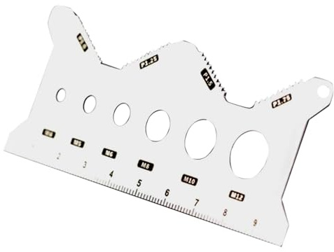 Jauge De Filetage Pour Boulons | Jauge de Dimensions pour Vis,Double Face INOX Portable Identificateur d'Écrou pour Automobile Plomberie Meuble Installation Atelier