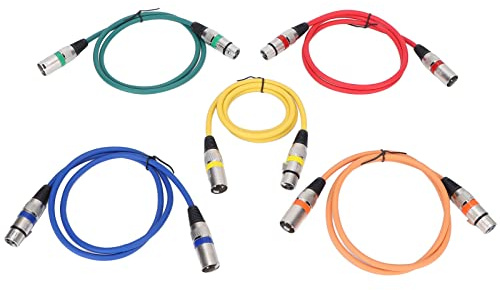Jectse Câble de Patch Xlr à 3 Broches avec un Bon Effet de Blindage pour des Performances Supérieures, 3, Câble Micro Xlr - Mic pour Harmoniseurs, Mélangeur Numérique, Orange/Jaune/Bleu/Vert /