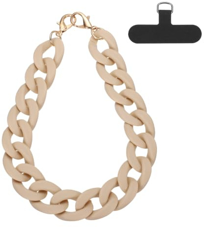 sourcing map Phone Wrist Strap, Acrylic Cellphone Chain with Tether Tab, Hands-Free Wristlet Strap for Women Phone Case Accessories
