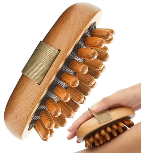 Haarmassagegerät aus Holz - Ergonomische Kopfhaut-Duschbürste | SPA | Peeling aus Holz, Durchblutungsförderer für die Kopfhaut, Entspannungsgerät, Anti-Cellulite-Körperbürste, Haar-Wellness-Acces