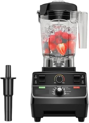 Frullatore Professionale Pre-programmato Con Timer Intelligente Da 3 Pezzi 2200 W, Barattolo Rotondo 2 L, Spremiagrumi, Robot Cucina, Tritaghiaccio For Frullati Mescolare Energicamente