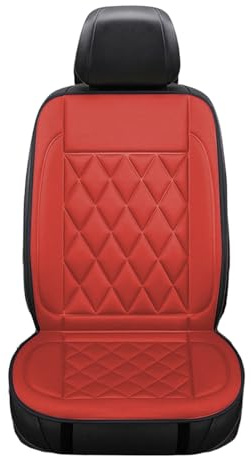 Feizikaw Winter-Auto-Sitzauflage, Bequeme Sitzkissen für Erwachsene, Einzel- und Zweisitzer, passend für Fahrersitz, LKW, SUV und Transporter, Wärmeisolierend und Atmungsaktiv (Rot, Einzel)