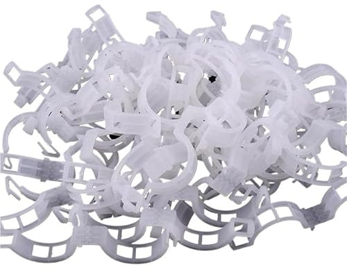 CBFGGOEUDFBS 100 Pflanzenstützclips, Kunststoff-Gartenrankclips for Kletterpflanzen, Tomaten, Weinreben, Pflanzenstängelhalter(White 100pcs)