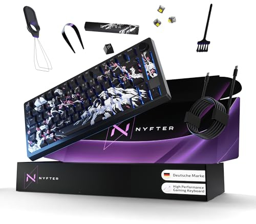 Nyfter Nyfboard HE 84K – Wireless Magnetische Hall-Effekt Gaming-Tastatur mit Hall-Effect-Switches, 8K Hz, 0.1mm Auslösepunkt, RGB Beleuchtung, Hochwertige Verarbeitung,(DE‐Layout) (SakuraSchwarz)