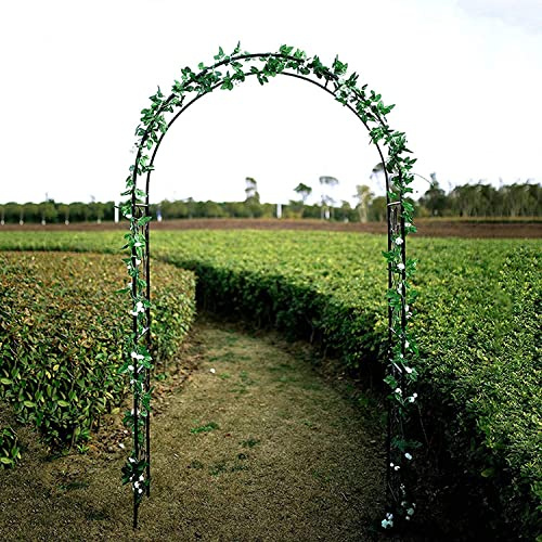 Arche de jardin en métal robuste - 120 x 220 x 40 cm - Arche tubulaire solide pour plantes grimpantes et roses - Décoration élégante de mariage et de fête de mariée - Arches de jardin noires