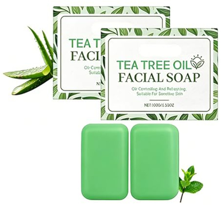 Soap Tea Tree Oil | 2 Pieces Savon D'arbre À Thé Antifongique Antifongique | Pour Gel Douche,Savon-Solide, SavonVisage & Corps Rafraîchissant,Nettoyant Naturel Santé Peau Bain Douche Hygiène