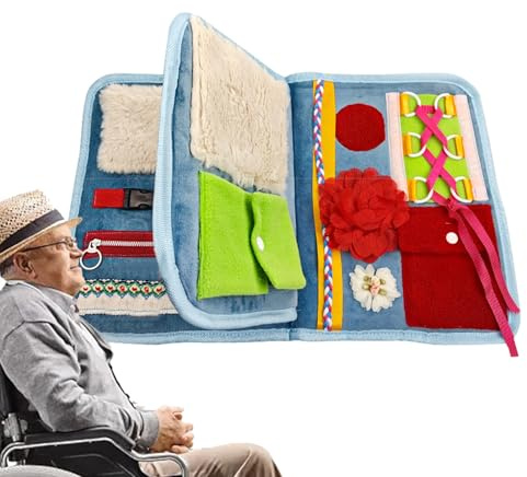 Couverture sensorielle Fidget – Couverture d'activité pour la démence 216 g, 30 x 50 cm, coton polyester léger | Couvertures apaisante thérapeutique pour les patients atteints la maladie d'Alzheimer
