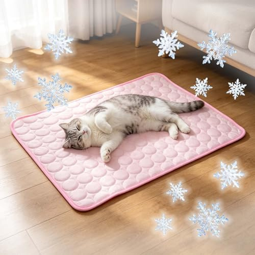 Tapis Rafraichissant Chat Et Chien, Durable Tapis Refroidissant pour Chat Portable, Couverture Rafraichissante Chiens Chaleur Matelas Réfrigérant Animaux, Lavable, Anti-Morsures