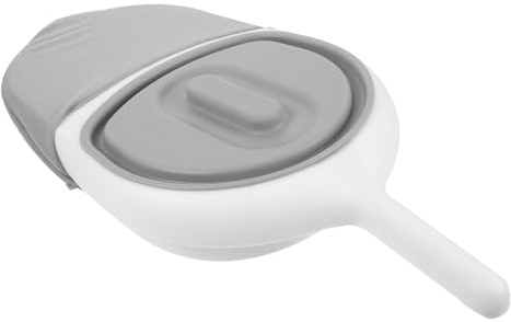 Générique Pot de Chambre en Plastique Blanc Poignée, Bordures Lisses et Forme Ronde, Léger et Résistant, pour Personnes Âgées et Femmes Enceintes à Domicile
