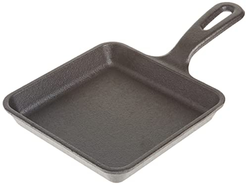 Lodge 12.7 cm / 5 inch Pre-Seasoned Cast Iron Mini Square Skillet/Frying Pan,L5WS3