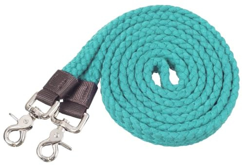 Tough 1 Flat Cotton Roping Reins 7ft Turquoise