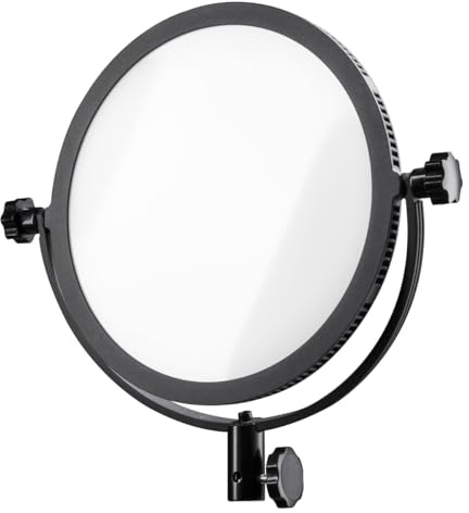 walimex pro, Soft LED 300 Round Bi Color, luce professionale per fotocamera e telecamera, con struttura rotonda, a due colori, di colore nero