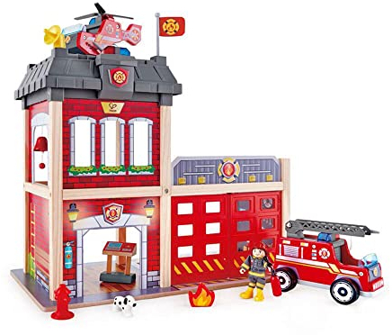 Hape Großstadt-Feuerwache Spieleset Holz für Kinder ab 3 Jahren