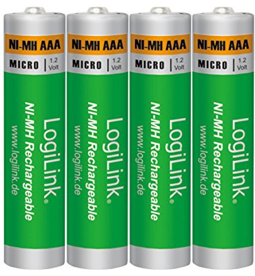 LogiLink LR03RB4 Lot de 4 Piles AAA Micro NiMH 1,2 V Vert