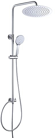 JOHO Columna Ducha Extensible sin Grifo Bañera Barra Altura Adjustable Set Ducha Acero Inoxidable 304 Columna de Hidromasaje con Alcachofa Ducha Mano y Cabezal Ducha Lluvia D25cm