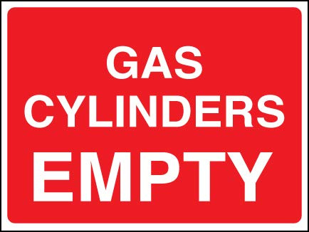 Warning Signs - Gas cylinder empty - Rigid Plastic