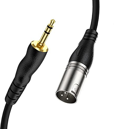 NUOSIYA 3,5-mm-TRS auf -XLR-Stecker, Mini Klinke 3.5mm auf XLR-Stecker 2m | Mini-Stereo-Klinke Aux Mikrofonkabel für Laptop, Kamera, Sound, DV