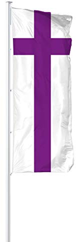 Vispronet® Hissfahne Evangelische Kirche 120x300 cm ✓ in Deutschland produziert ✓ versch. Materialien ✓ Hochformat (Multiflag®)