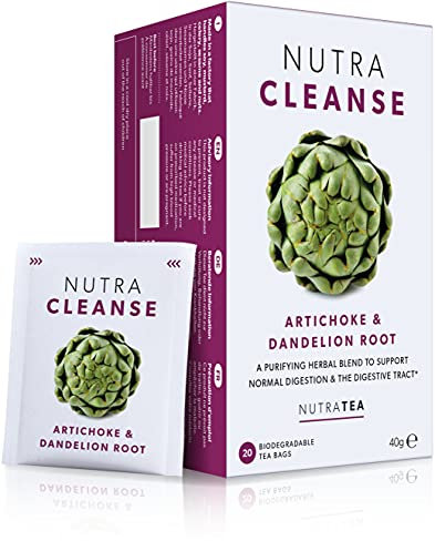 Nutra Tea NUTRACLEANSE - Detox Tea|Cleanse Tea - Helps Relieve Constipation & Encourage Digestion With Dandelion Root, Artichoke & Milk Thistle - 120 Individual Wrapped Bags - Herbal Infusion (6 Pack)