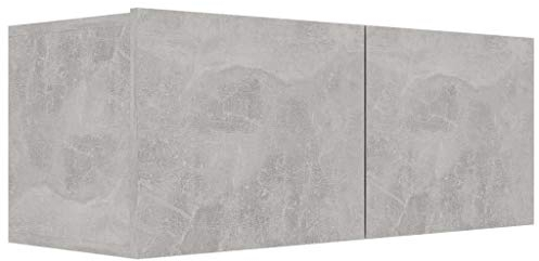 vidaXL TV Schrank mit 2 Klapptüren TV Möbel Hängeboard Lowboard Fernsehschrank Fernsehtisch Sideboard HiFi Betongrau 80x30x30cm Holzwerkstoff