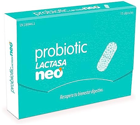NEO - PROBIOTIC LACTASA 15 capsulas | Probiótico Natural a Base de Lactasa | Sin alérgenos, sin GMO, sin nanomateriales | Tomar 1 para prevenir molestias por Lactosa