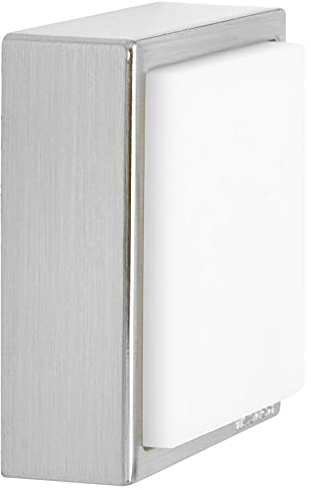 WAGNER Design-Wand-Türstopper SCREW OR GLUE/Schrauben oder Kleben - 40 x 40 x 15 mm, Metall gebürstet, Edelstahloptik, Puffer thermoplastischer Kautschuk, weiß, Designpreis - 15515811